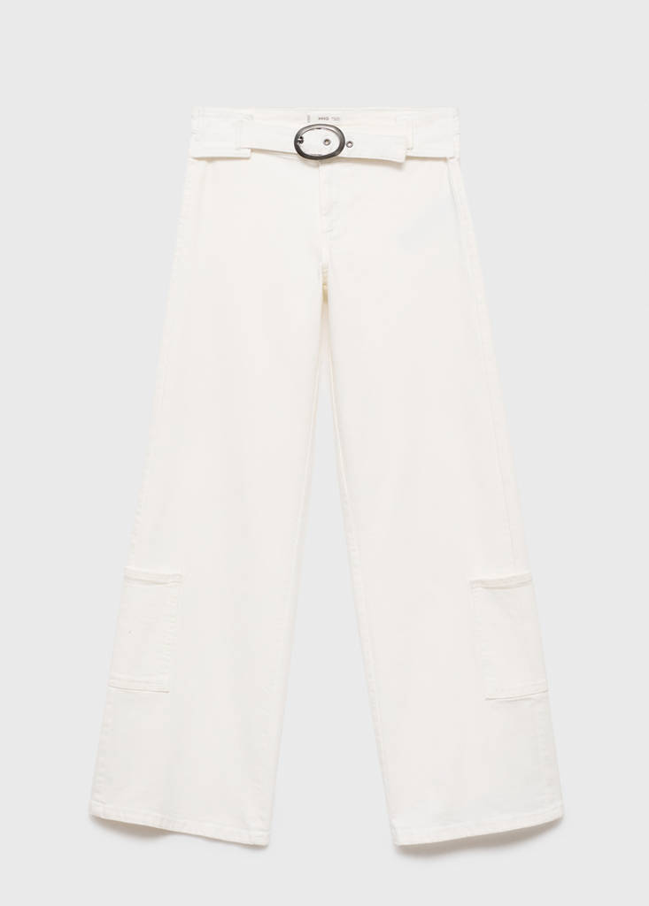 Wide leg jeans with buckle — Off White