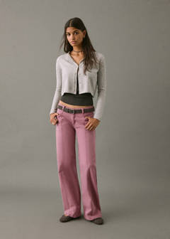 Straight jeans with stars — Pastel Pink 2
