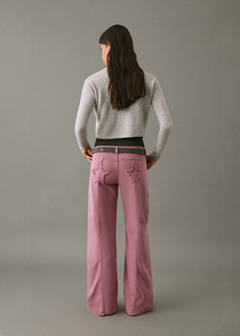 Straight jeans with stars — Pastel Pink 8