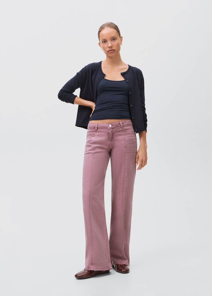 Straight jeans with stars — Pastel Pink