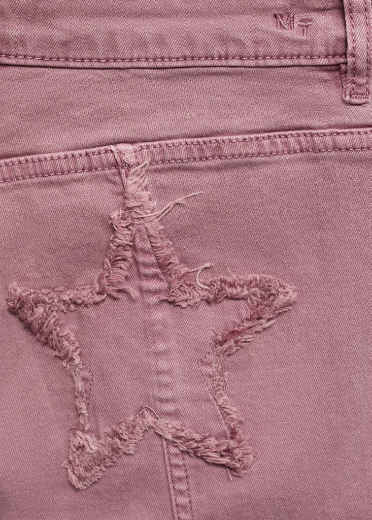 Straight jeans with stars — Pastel Pink