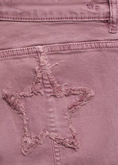 Straight jeans with stars — Pastel Pink 9