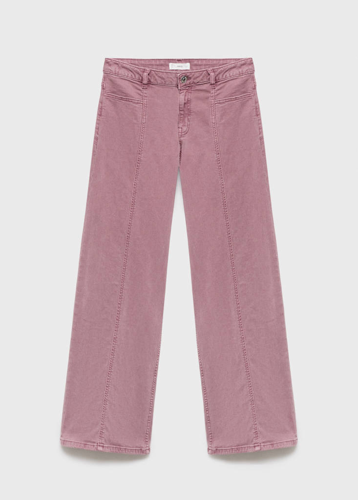 Straight jeans with stars — Pastel Pink
