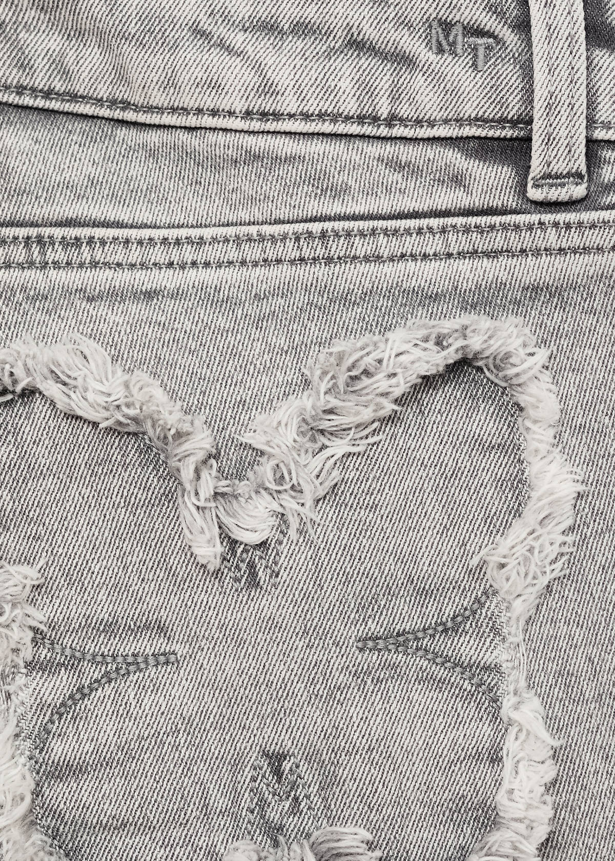 Straight jeans with embroidered butterflies — Denim Grey