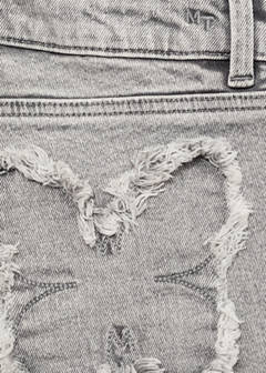 Straight jeans with embroidered butterflies — Denim Grey 8