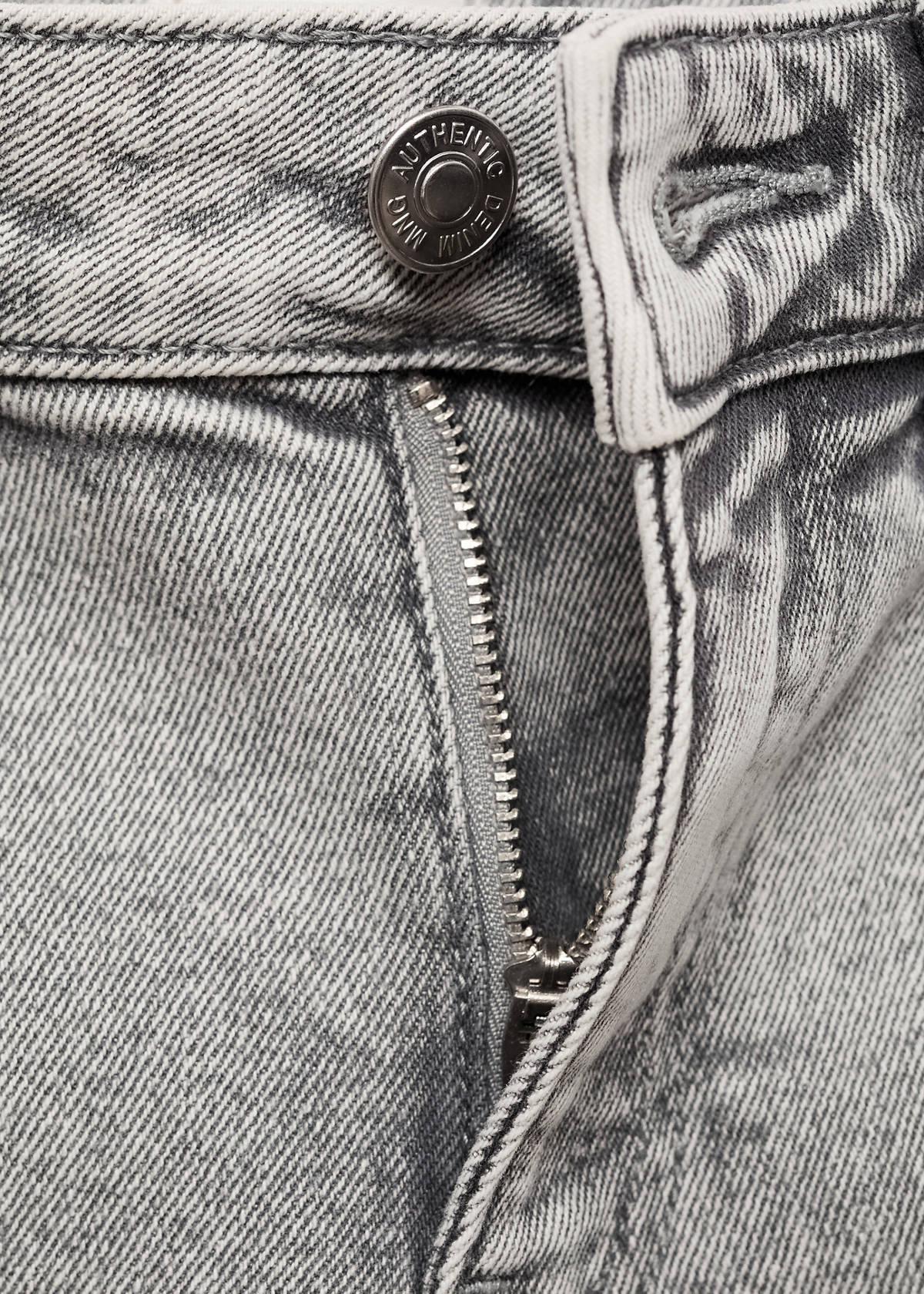 Straight jeans with embroidered butterflies — Denim Grey