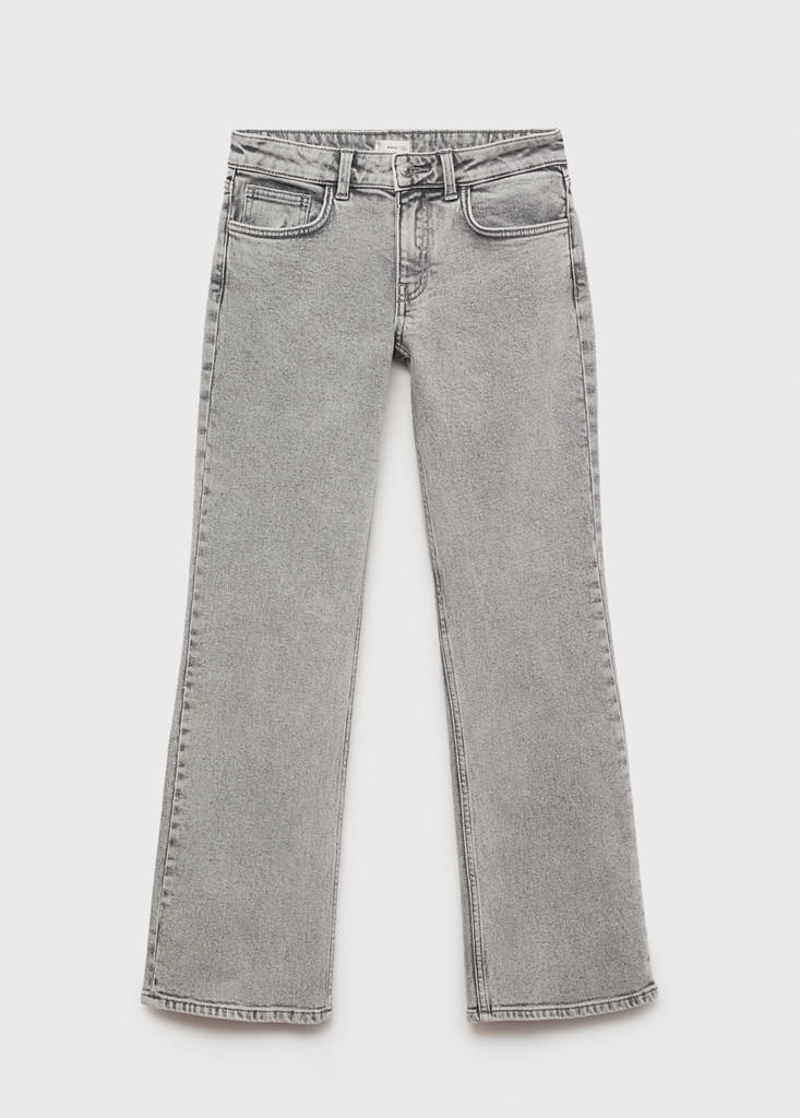 Straight jeans with embroidered butterflies — Denim Grey