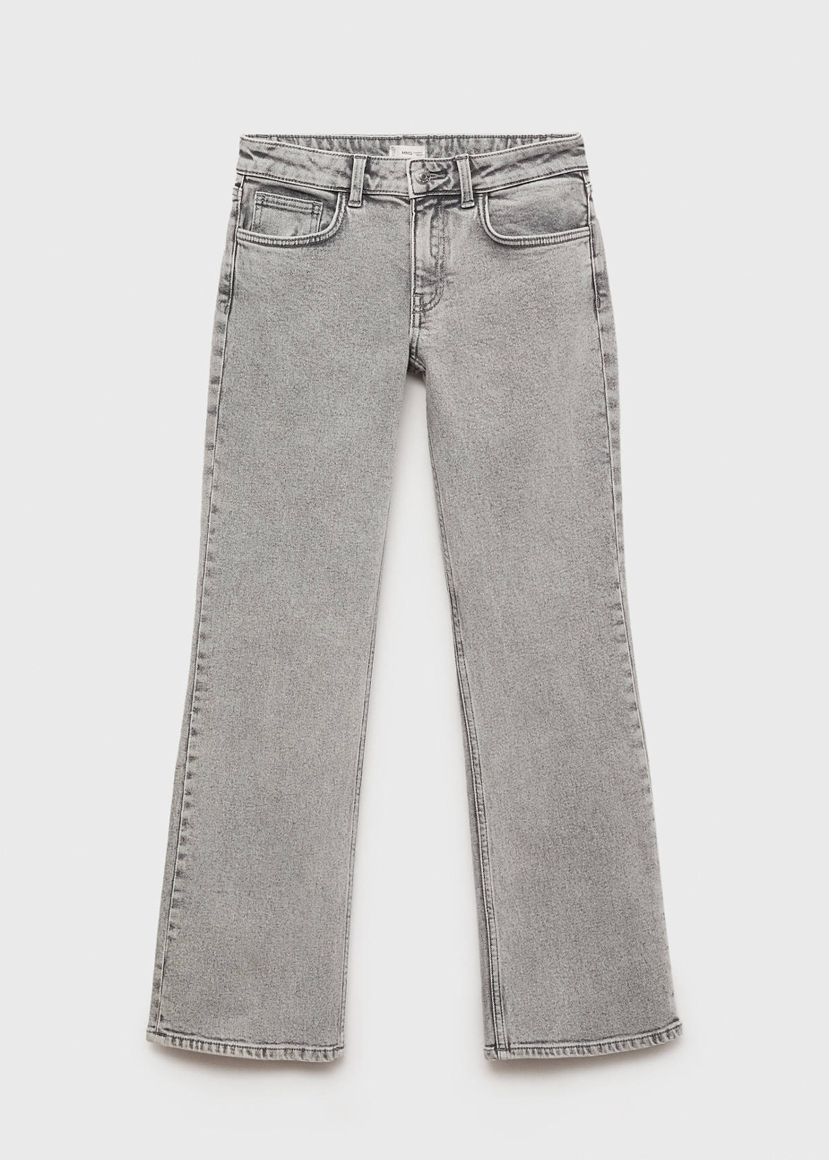 Straight jeans with embroidered butterflies — Denim Grey