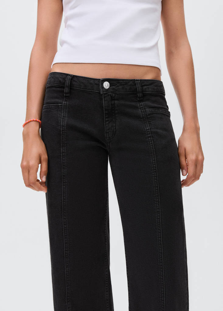 Straight jeans with stars — Black denim