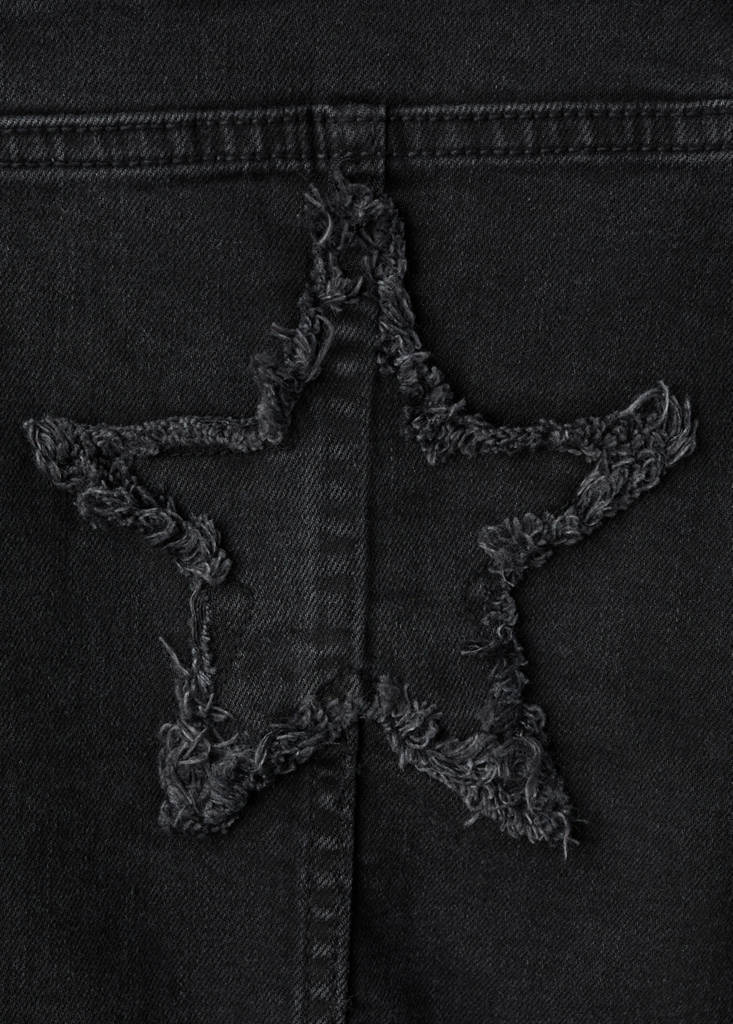 Straight jeans with stars — Black denim