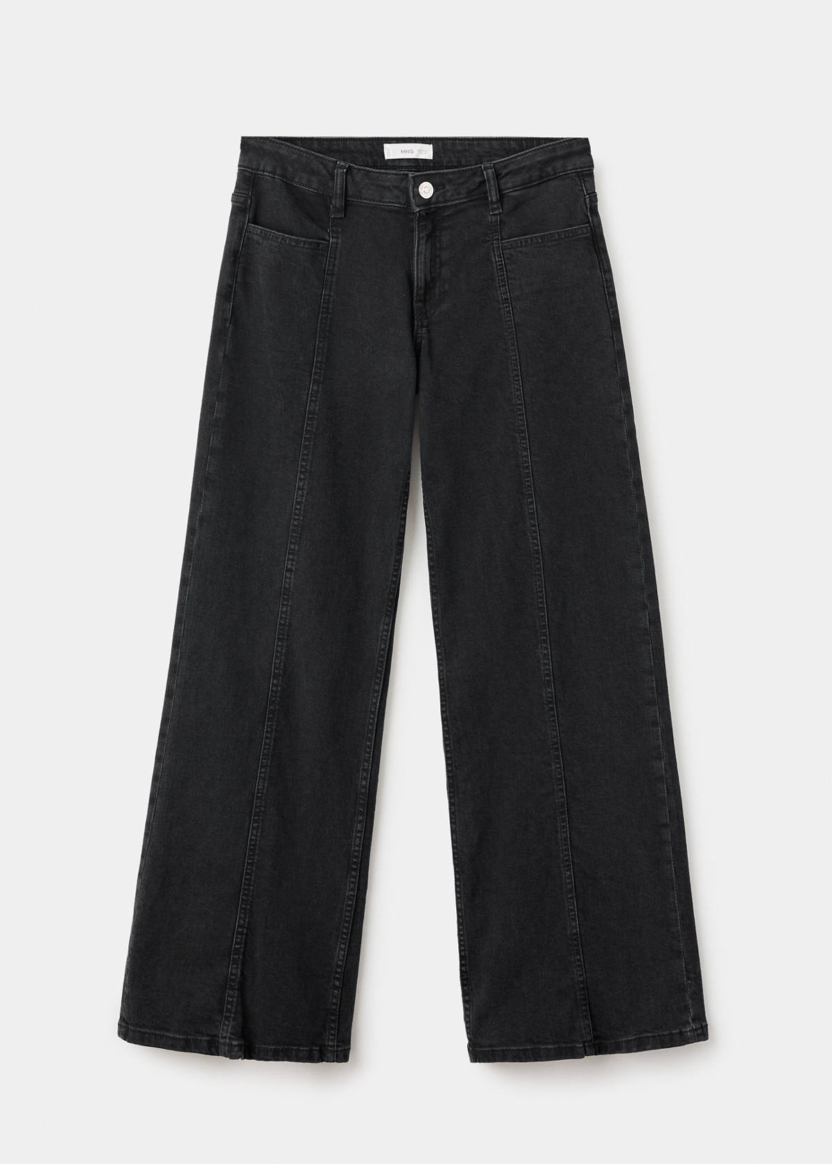 Straight jeans with stars — Black denim