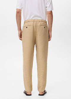 Straight-fit pleated trousers — Beige 3