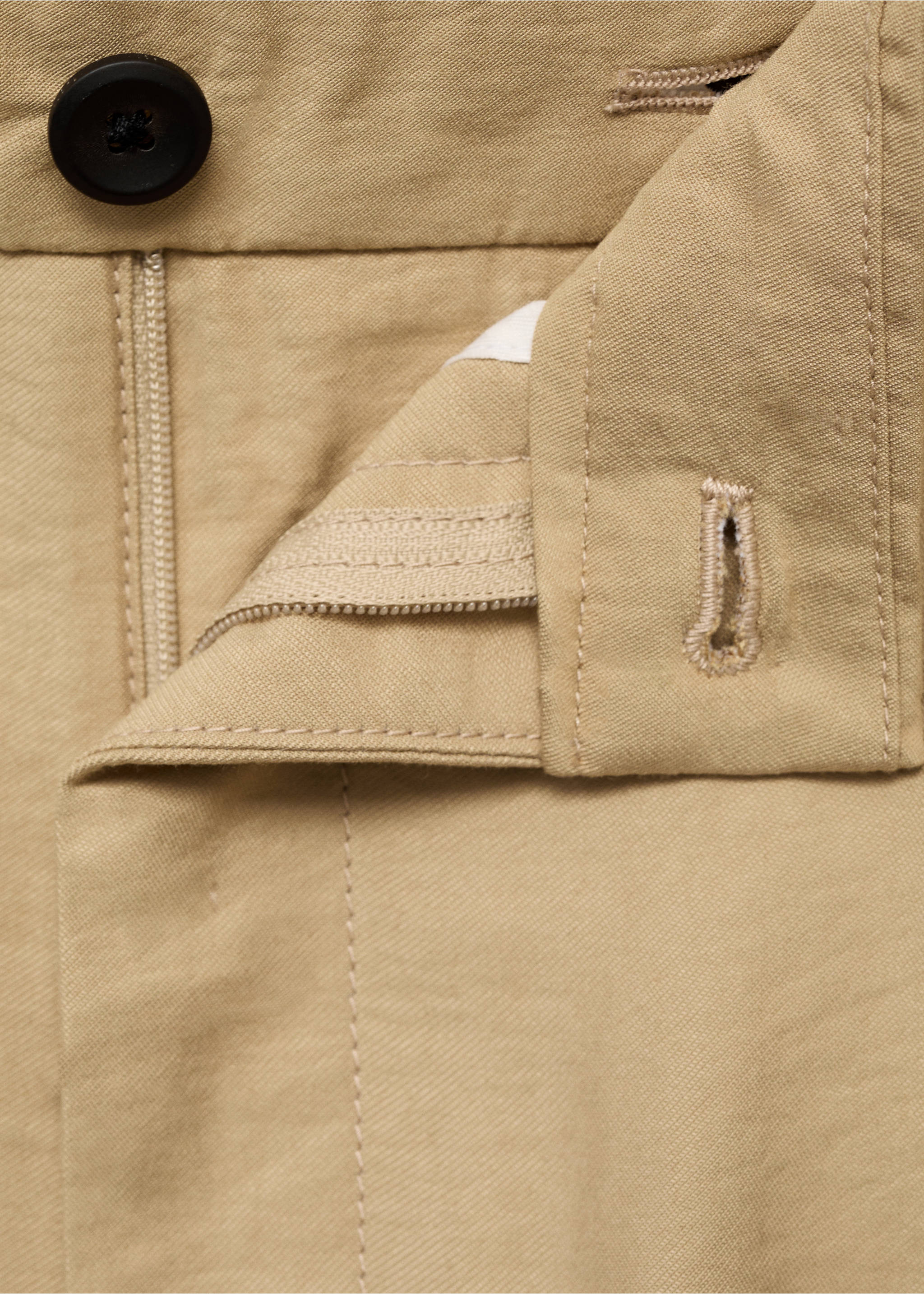 Pantalón recto pinzas - Detalle del artículo 8, Beige. Ref: 17012920-00.