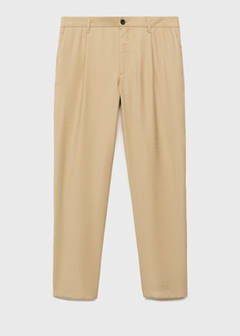 Straight-fit pleated trousers — Beige 7