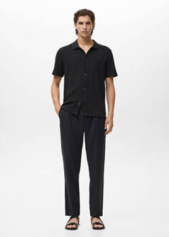 Straight-fit pleated trousers — Black 2