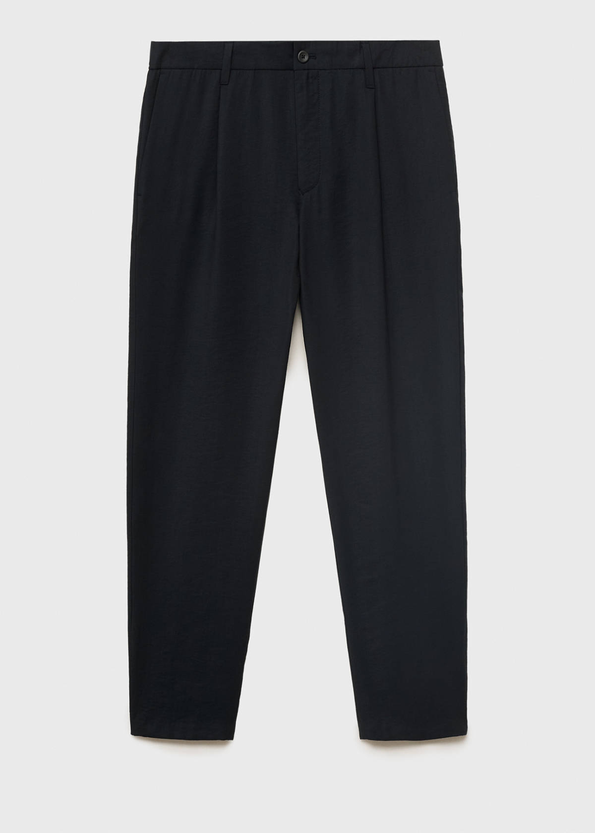 Straight-fit pleated trousers — Black