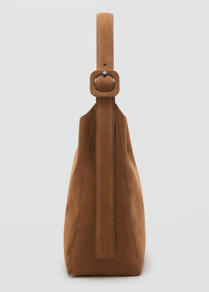 Large suede leather shopper bag — Leather