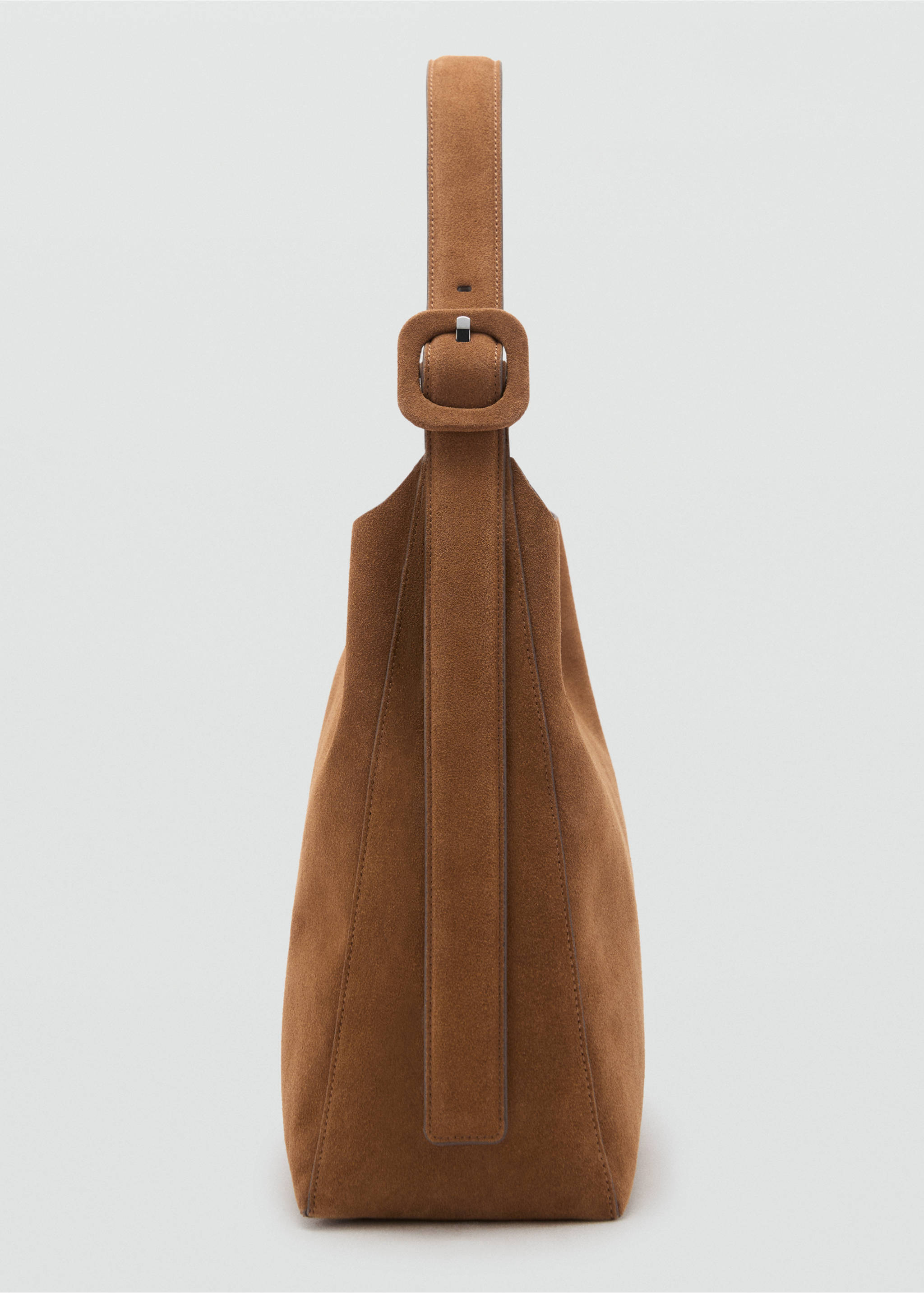 Large suede leather shopper bag - Details of the article 1, Leather. Ref: 17012921-00.