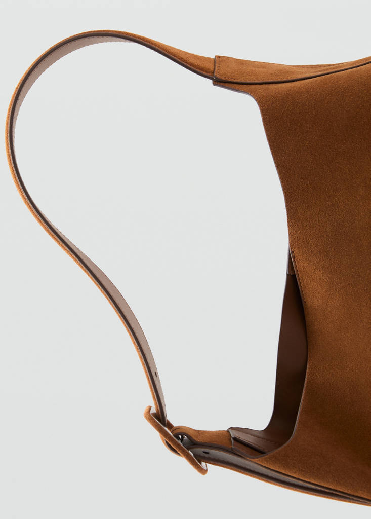 Large suede leather shopper bag — Leather