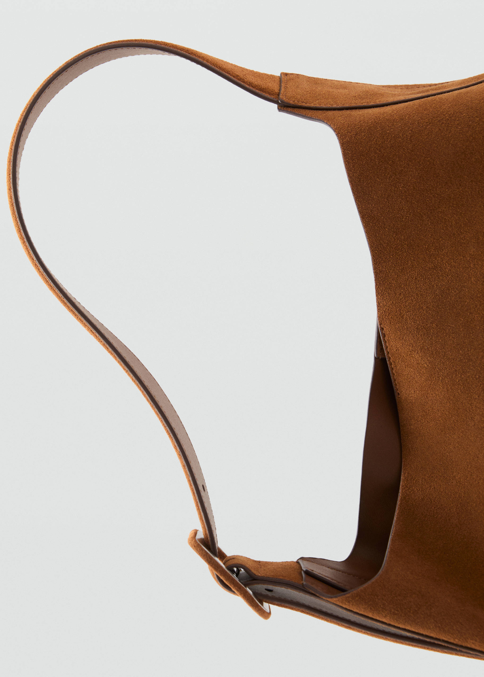 Large suede leather shopper bag - Details of the article 2