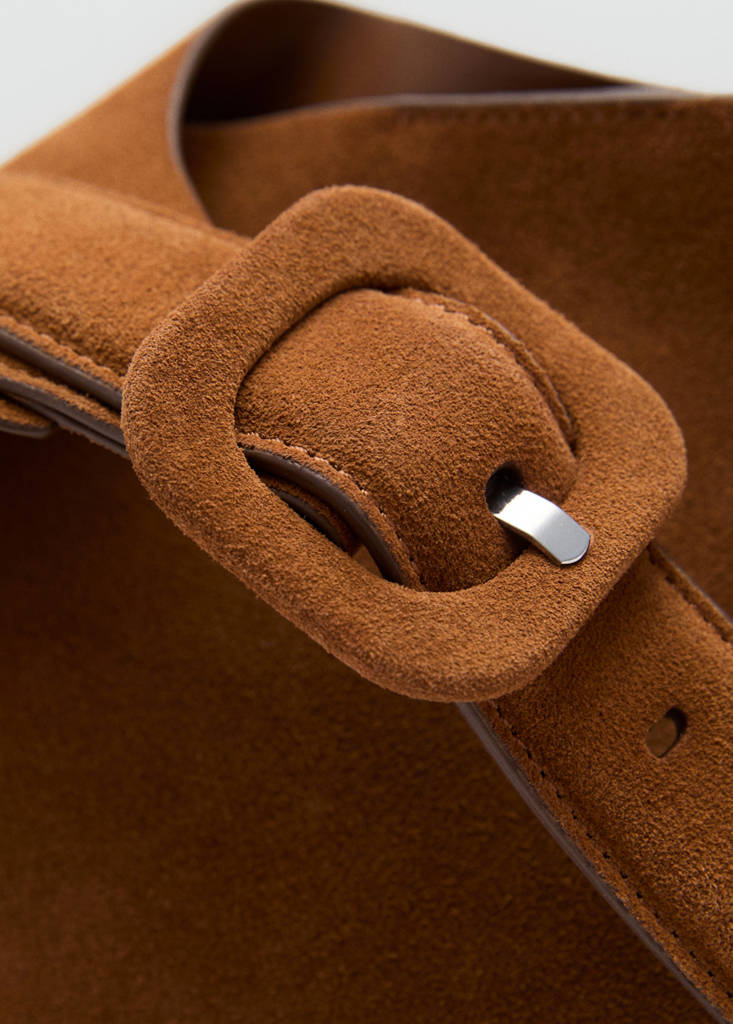 Large suede leather shopper bag — Leather