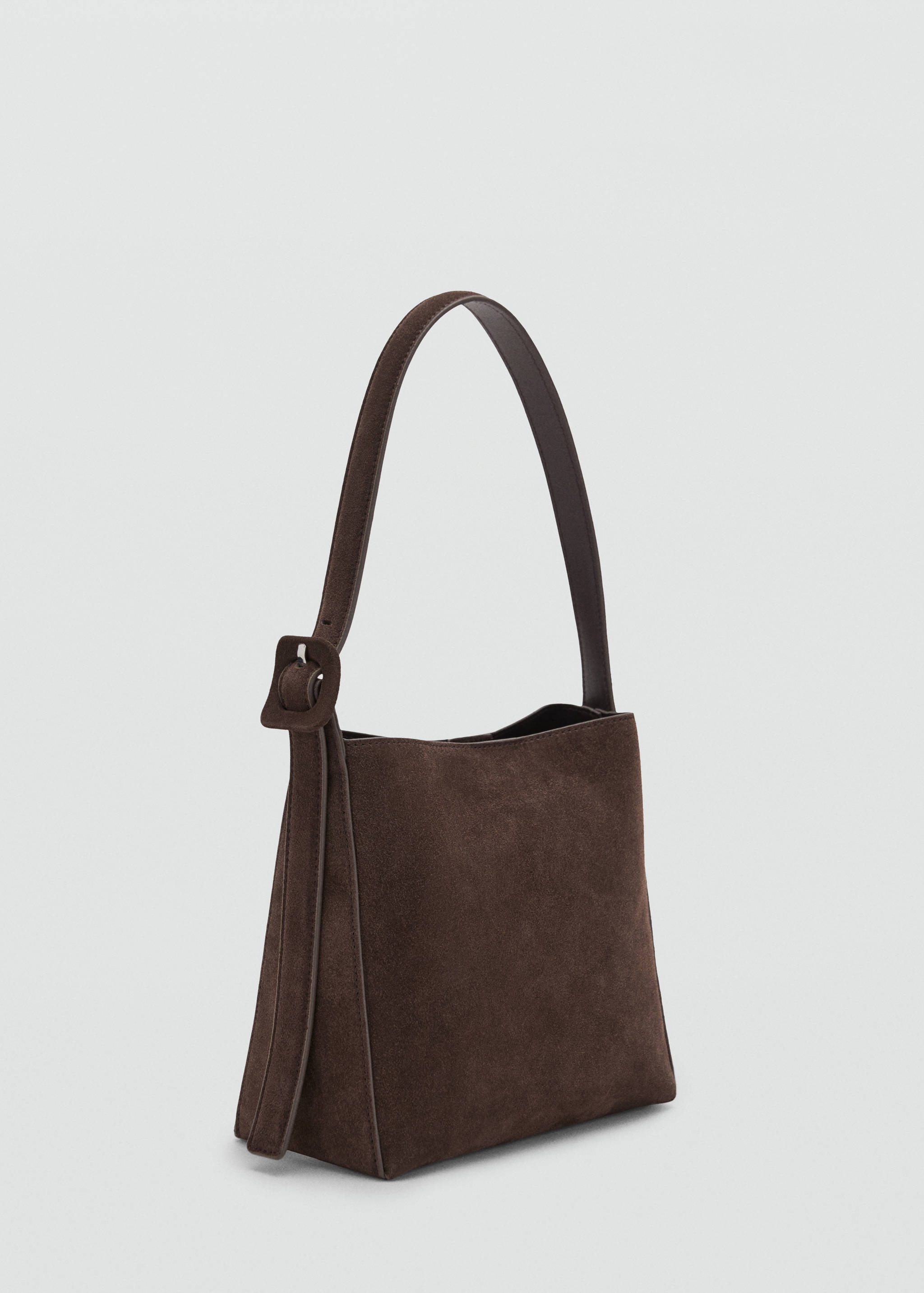 Suede leather shopper bag - Medium plane