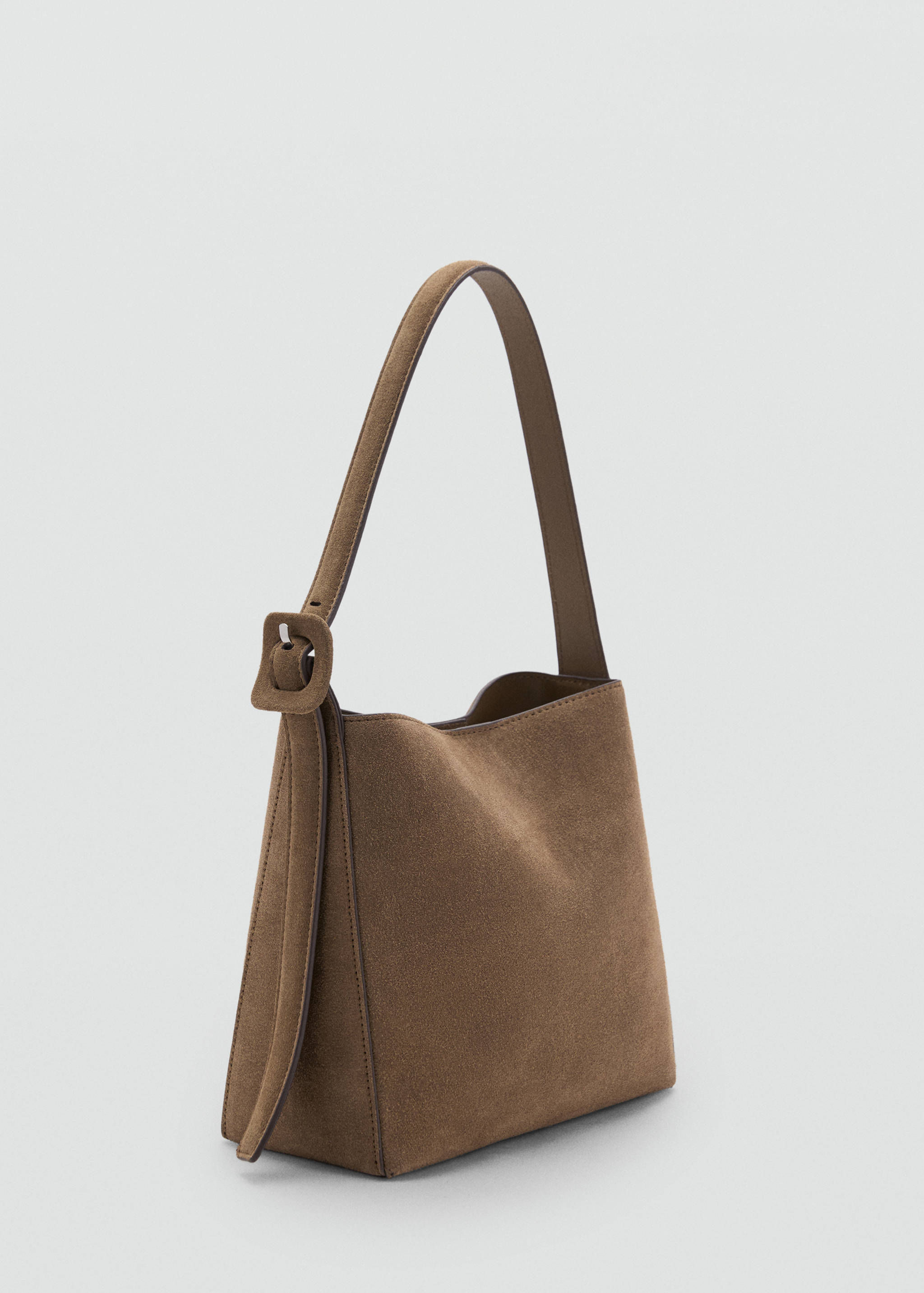 Suede leather shopper bag - Medium plane