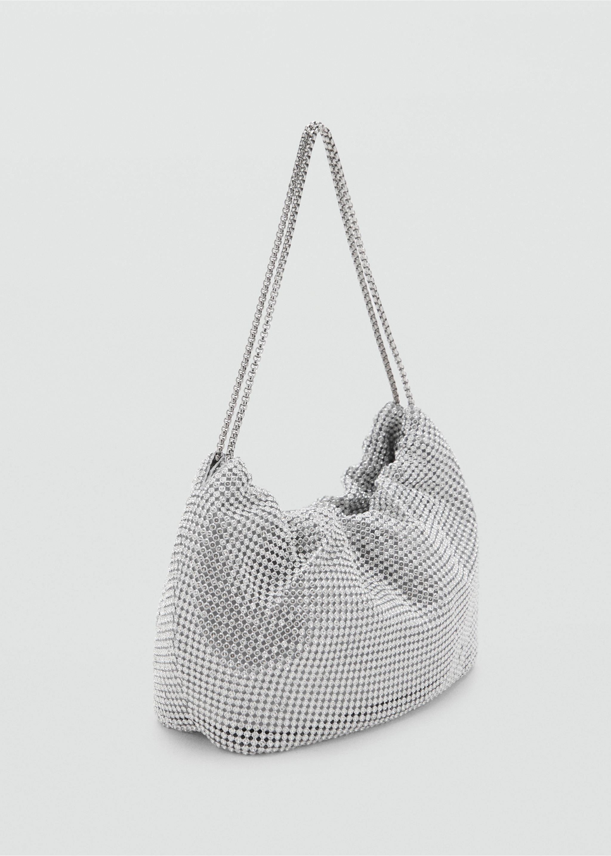 Sac porté épaule strass - Plan moyen, Argent. Ref: 17012923-00.