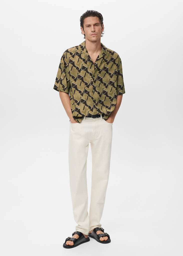 Flowy printed shirt — Ochre