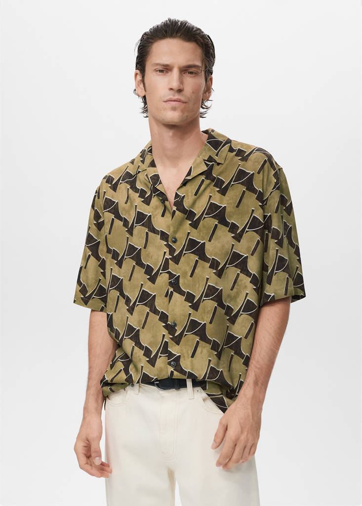 Flowy printed shirt — Ochre