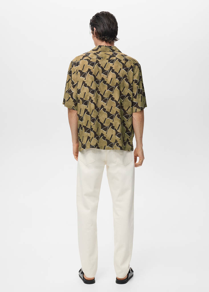 Flowy printed shirt — Ochre