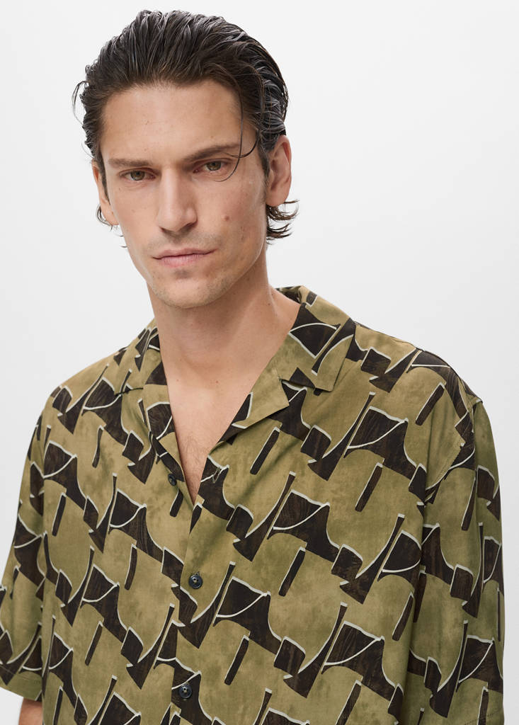 Flowy printed shirt — Ochre