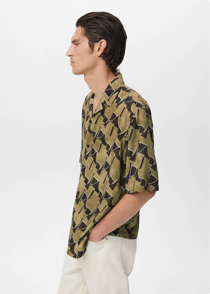 Flowy printed shirt — Ochre