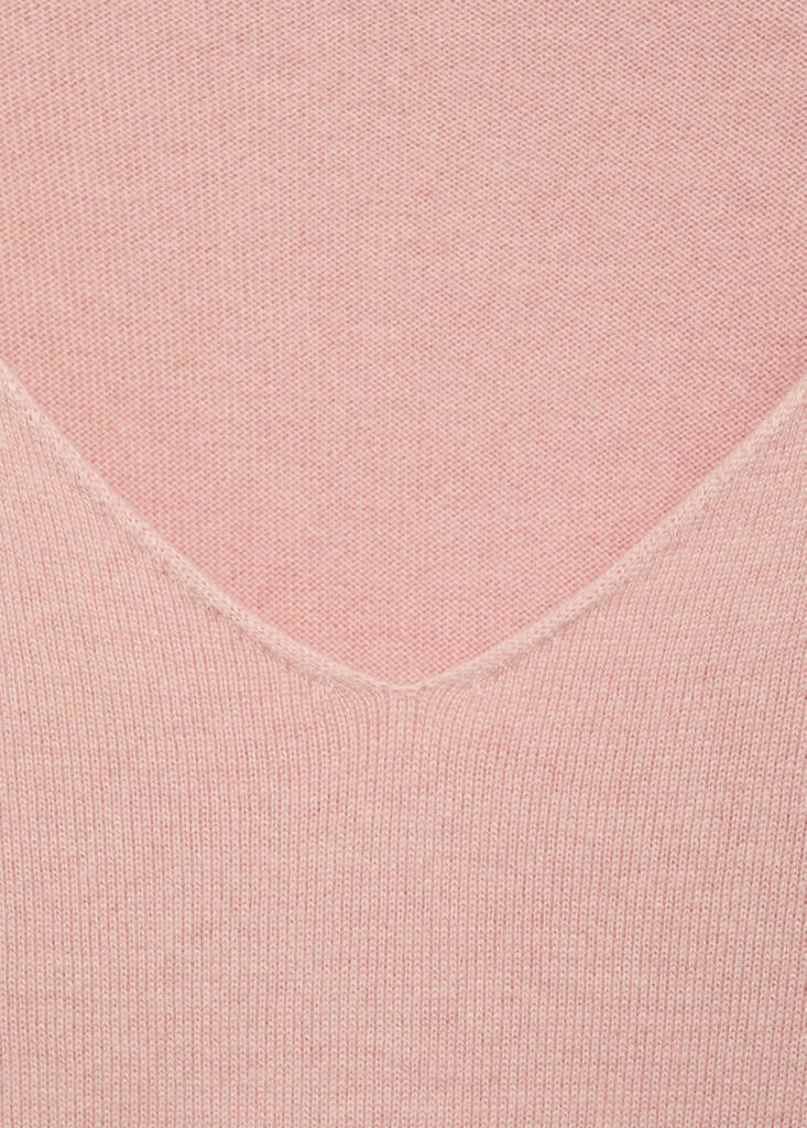 V-neck knit sweater — Pastel Pink