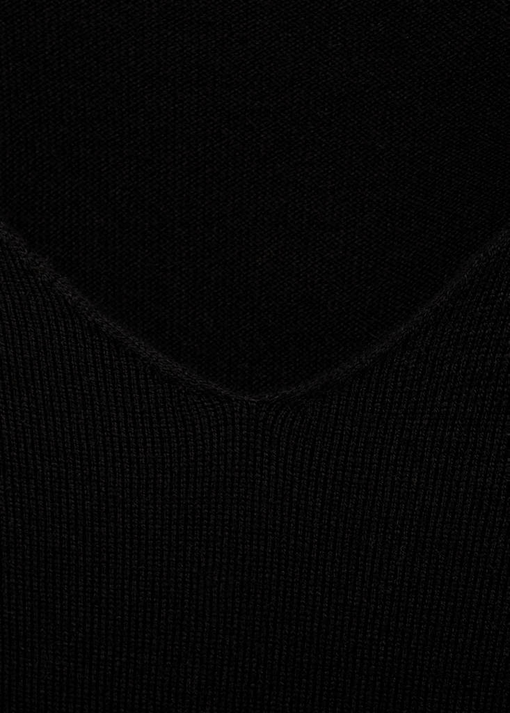 V-neck knit sweater — Charcoal