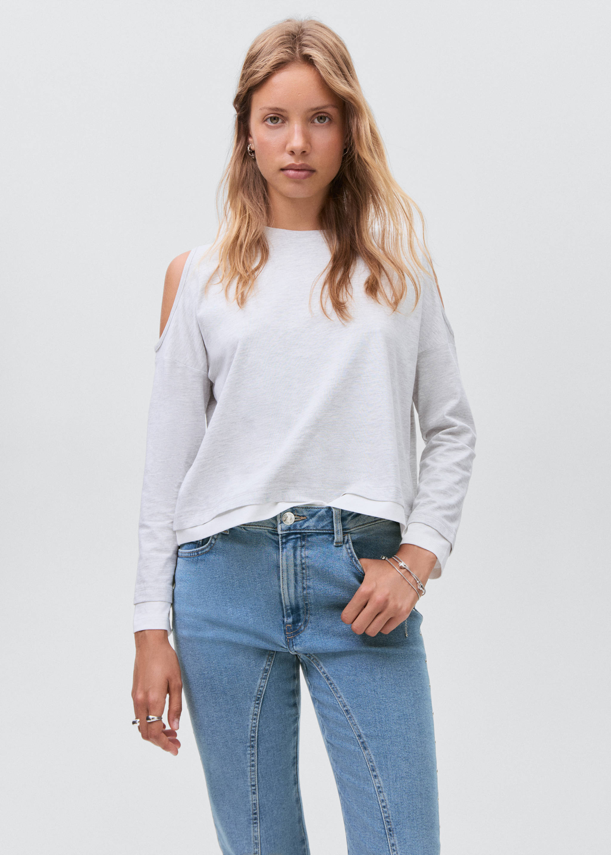 Jeans à boca de sino com costuras decorativas - Pormenor do artigo 2