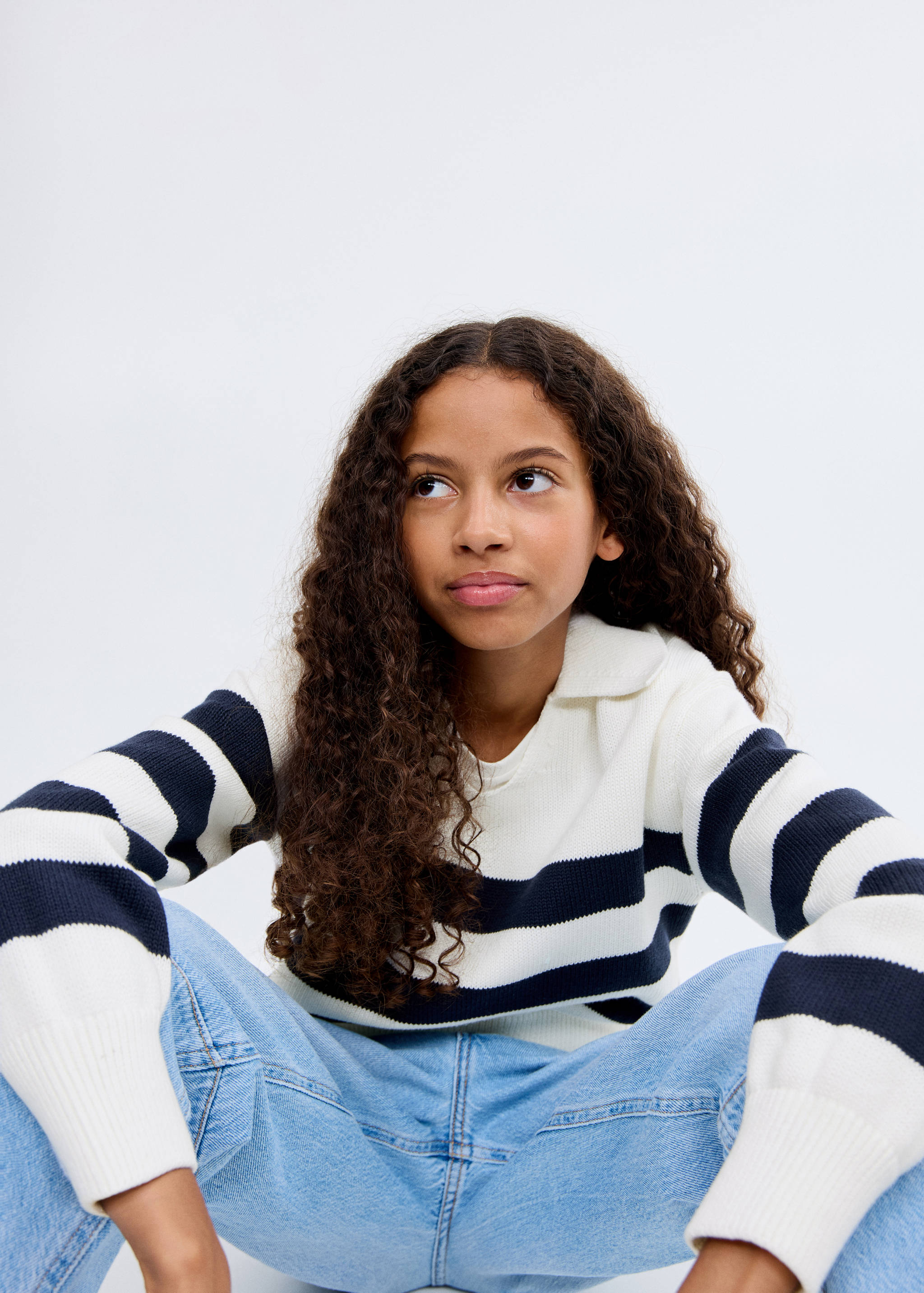 Knitted polo-neck sweater - Medium plane