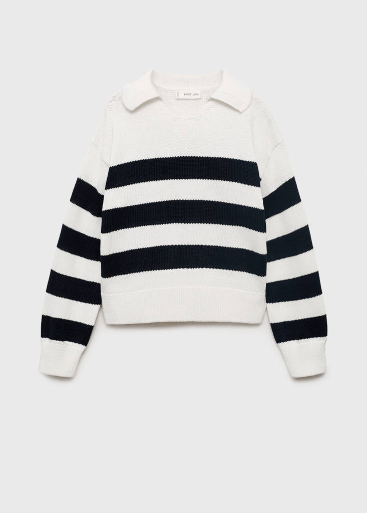 Knitted polo-neck sweater — Off White