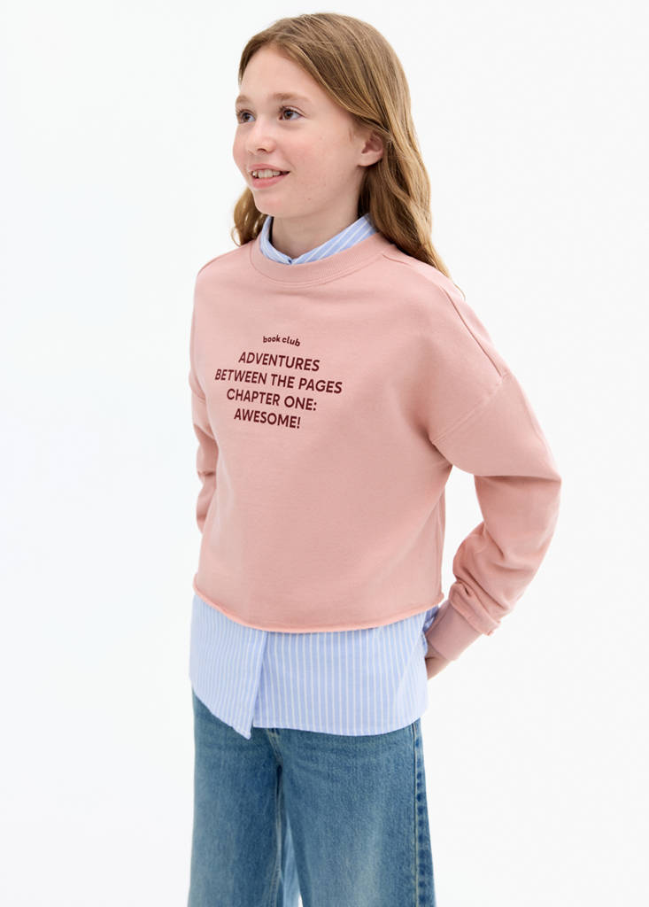 Printed message sweatshirt — Pink