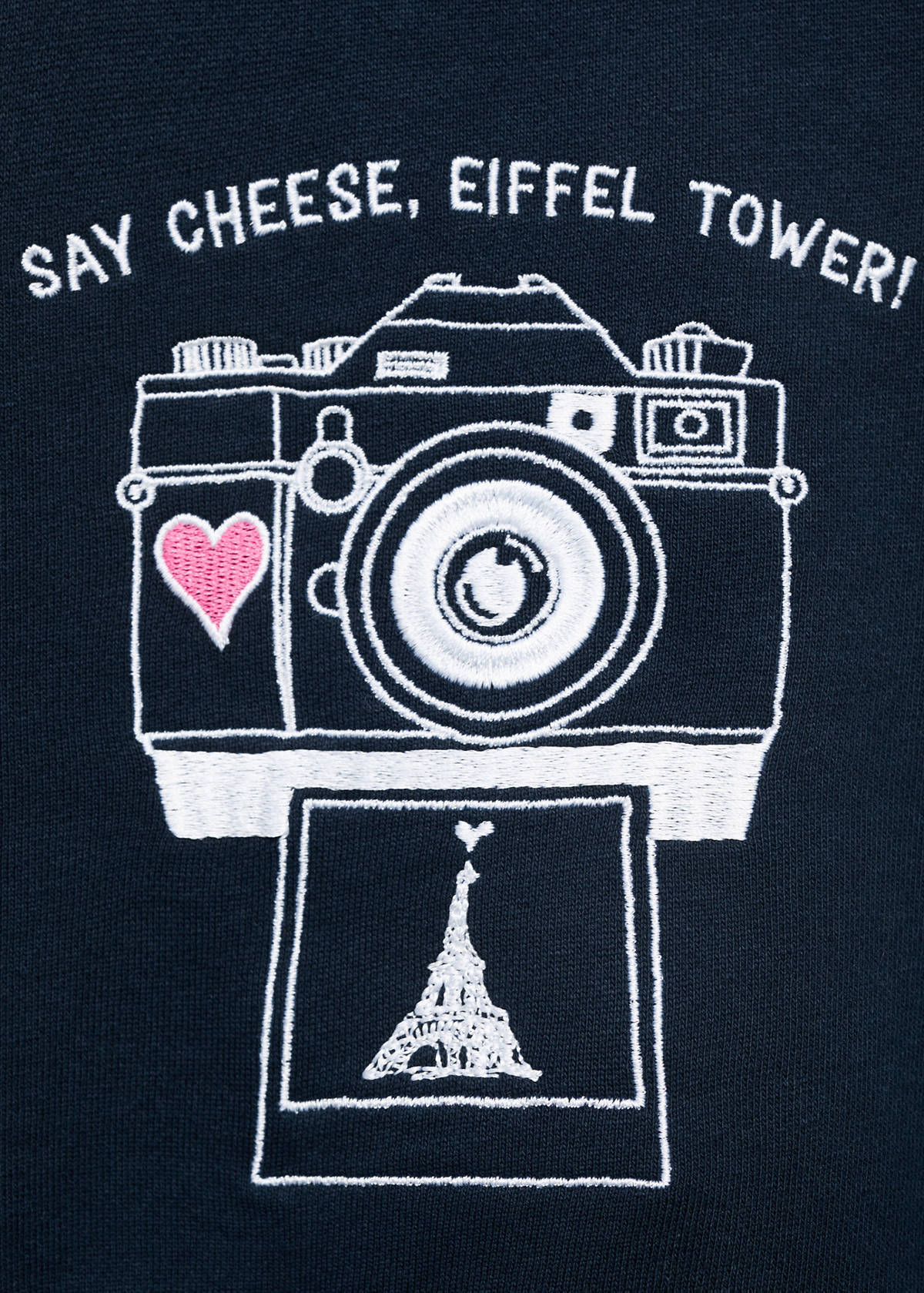 Embroidered drawing sweatshirt — Navy