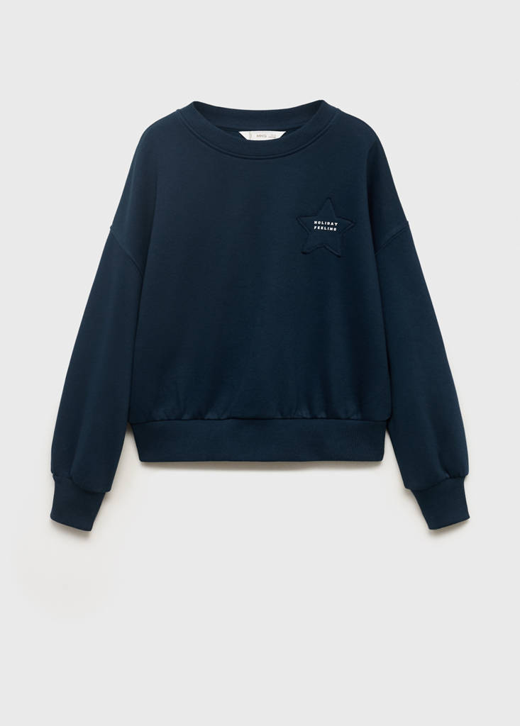 Sweatshirt with embroidered star — Navy