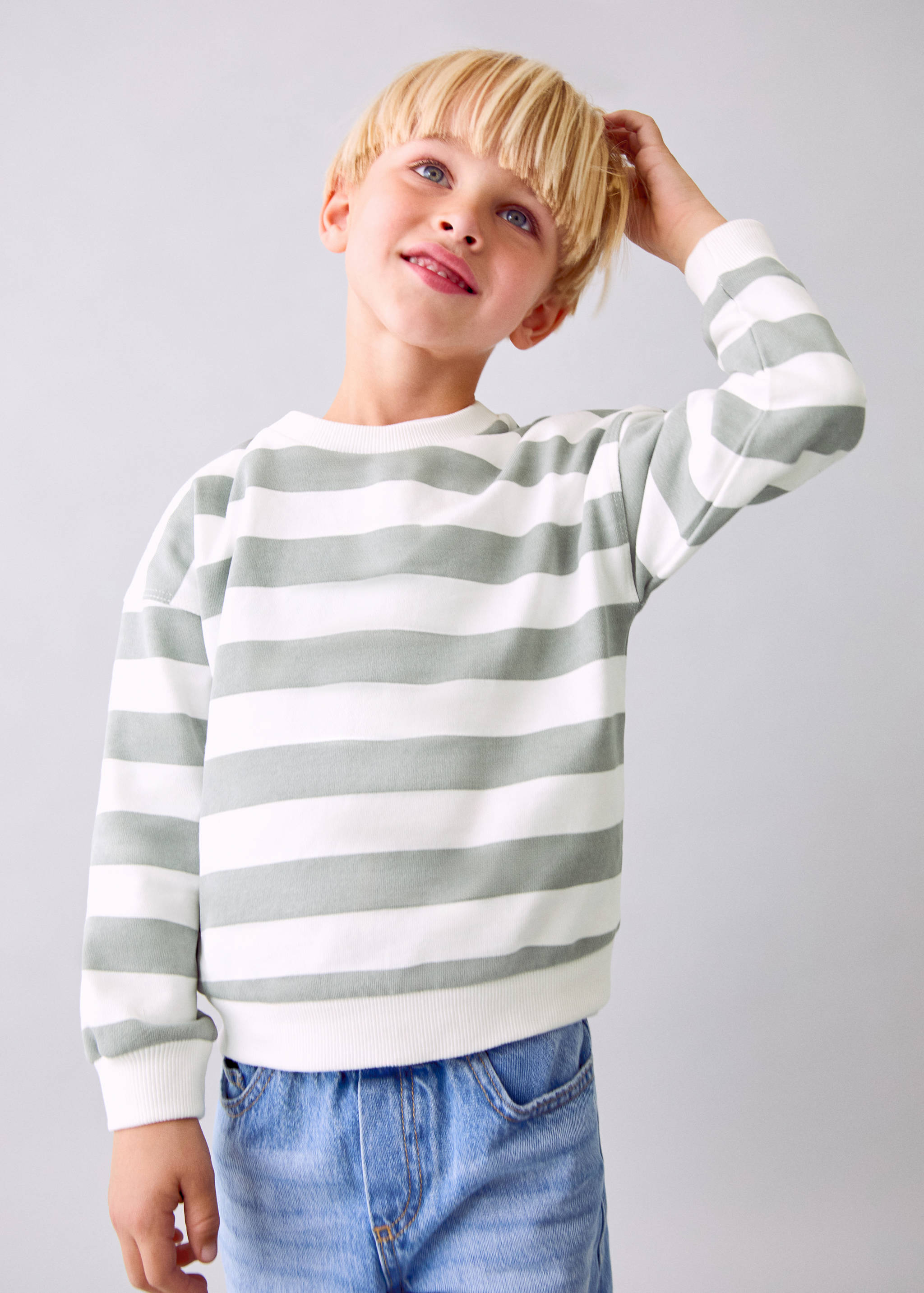 Striped cotton-blend sweatshirt - General plane