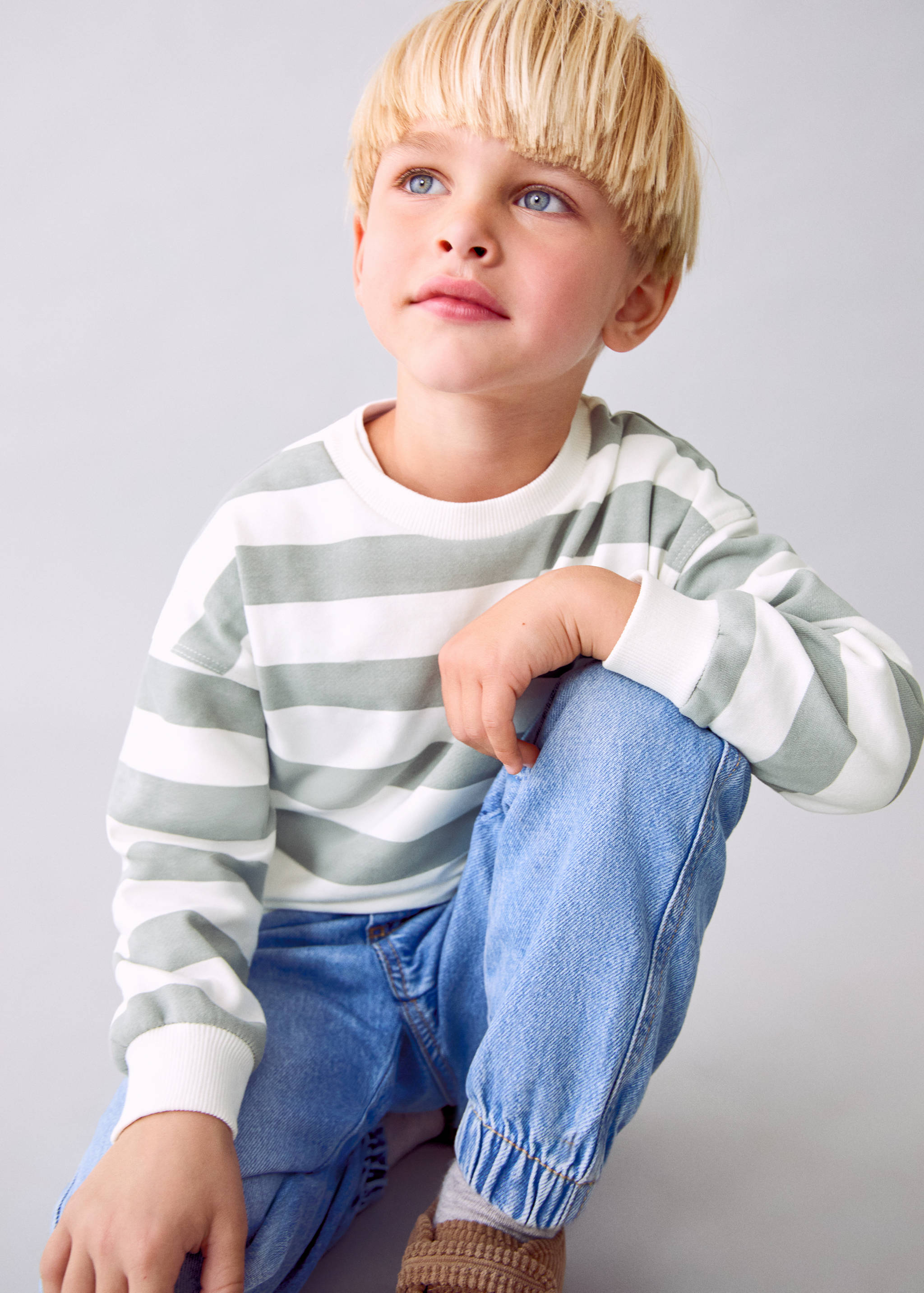 Striped cotton-blend sweatshirt - Medium plane