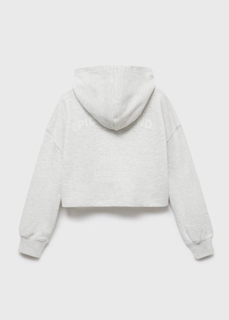 Printed hoodie — Light Heather Grey