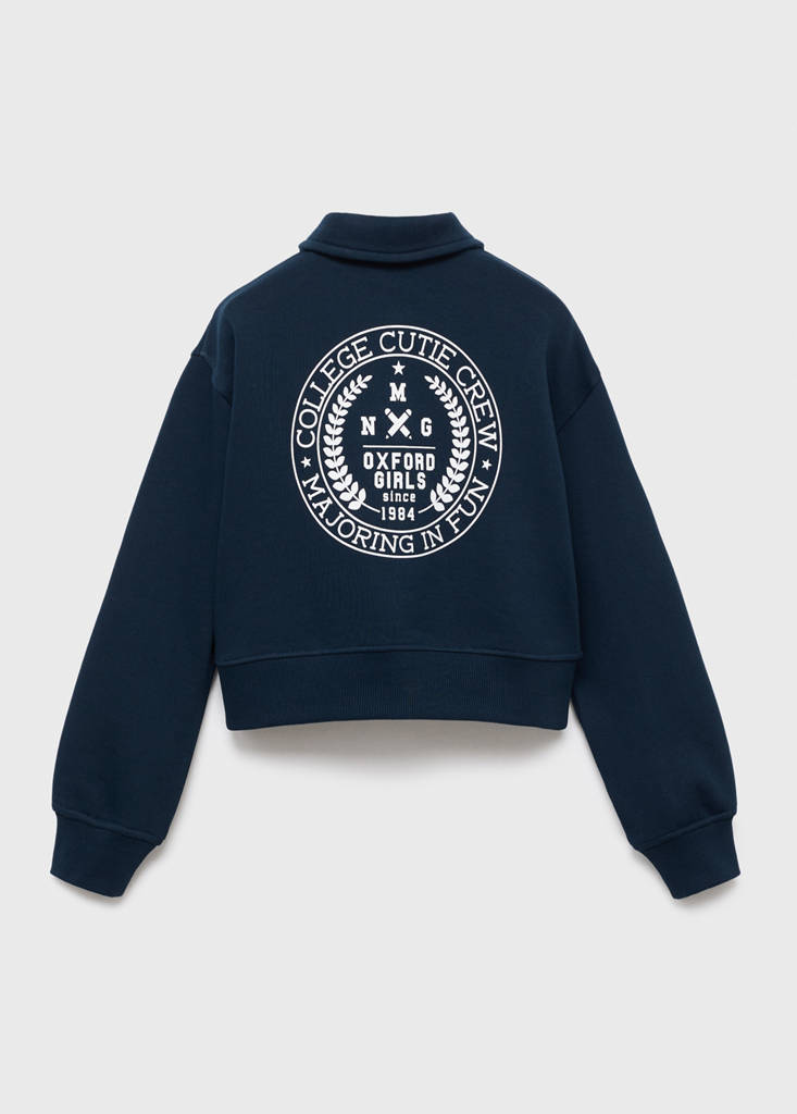 Polo-neck sweatshirt — Dark Navy