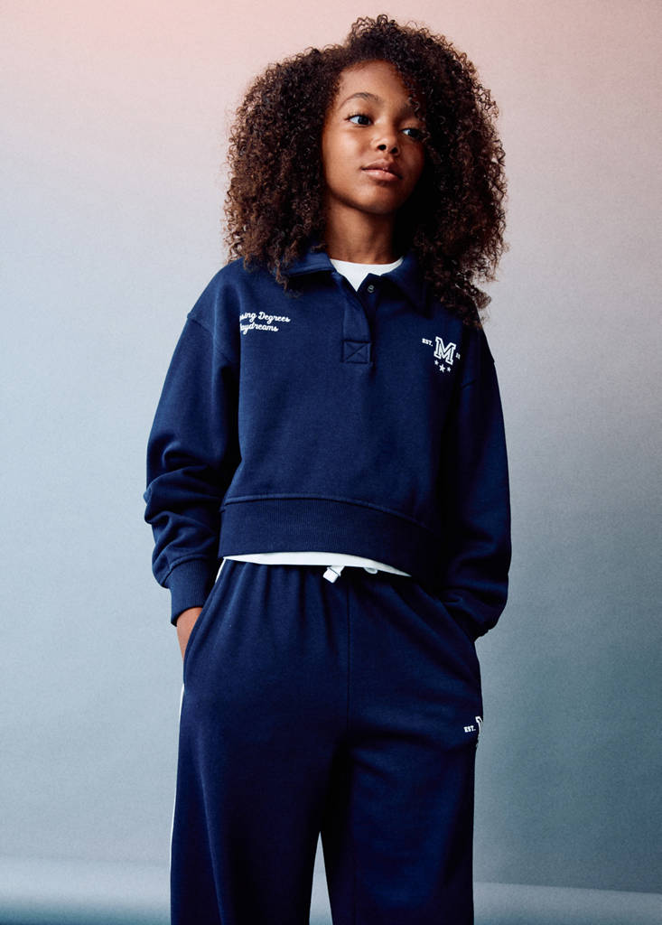Polo-neck sweatshirt — Dark Navy