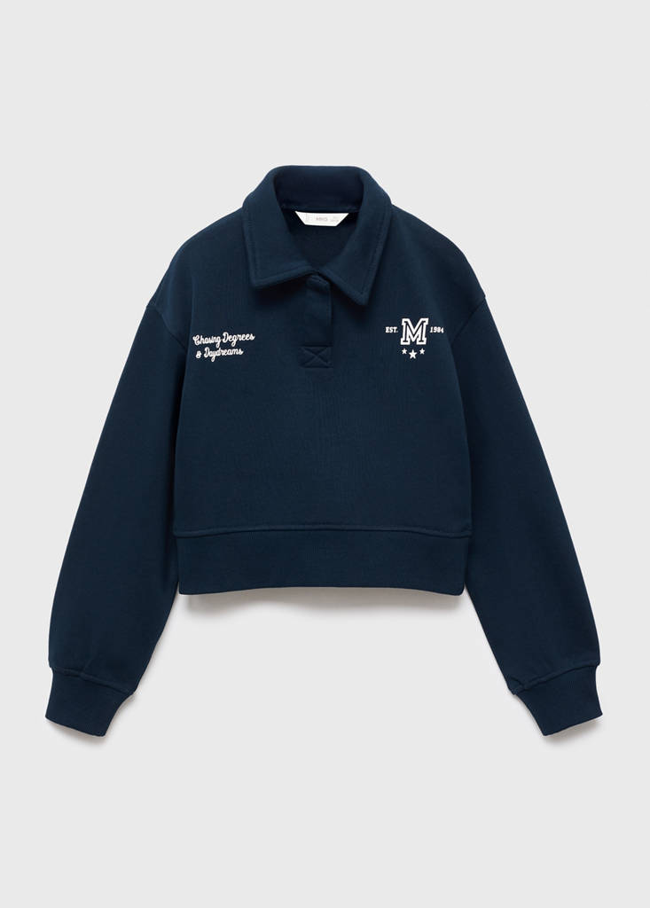 Polo-neck sweatshirt — Dark Navy