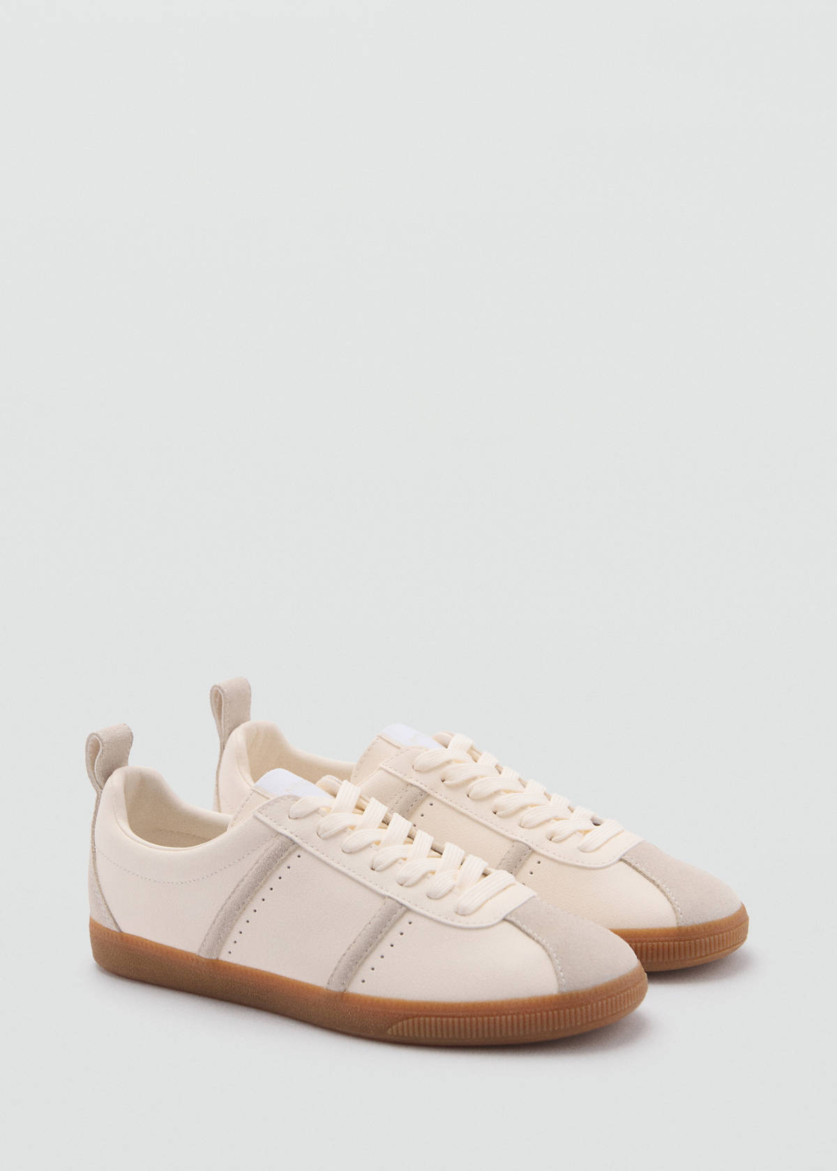 Contrast panel sneakers — White