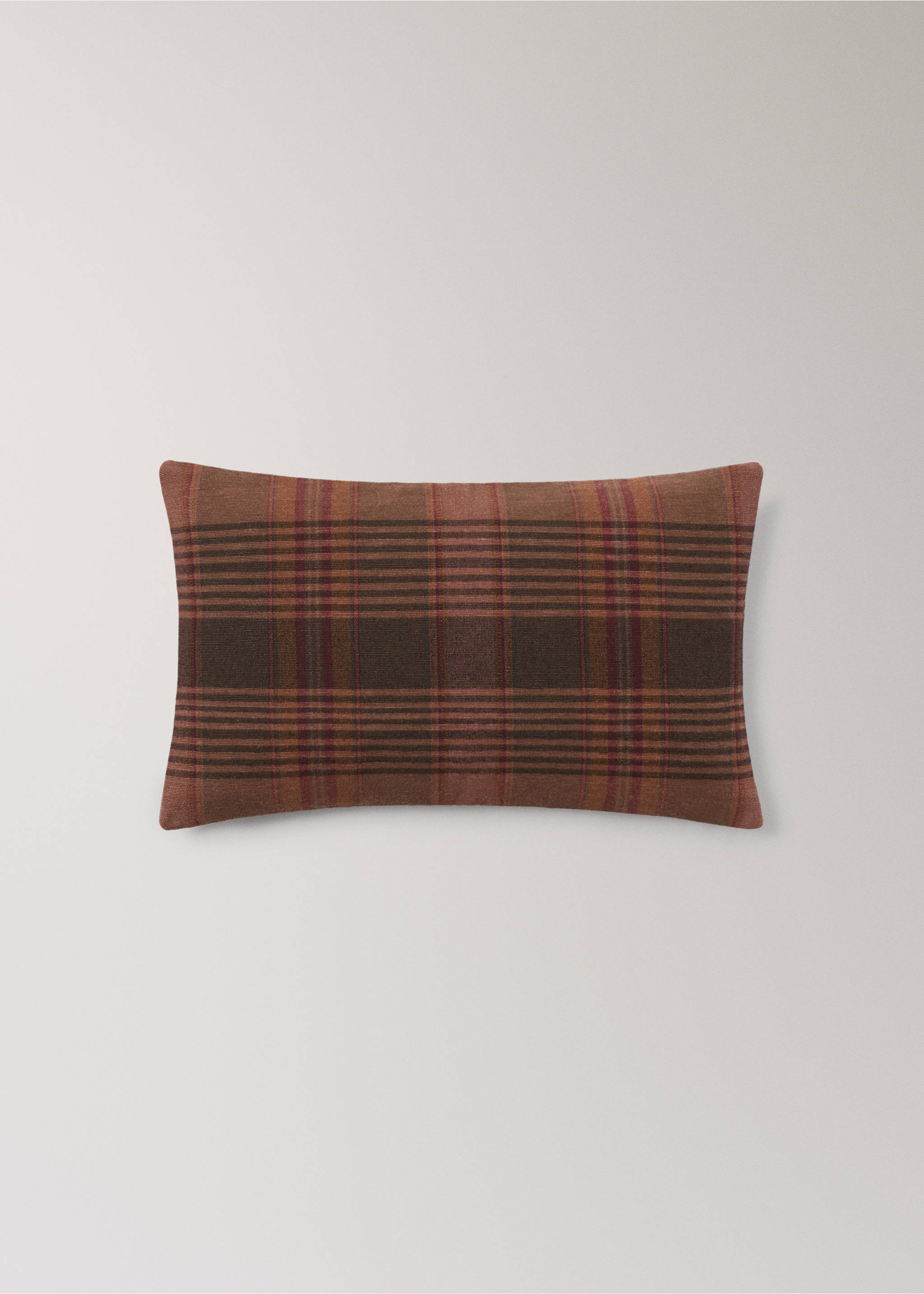 Renkli kare desenli yastık kılıfı 30x50cm - Ürün detayı 1, Kızıl kahverengi. Ref: 17013315-00.