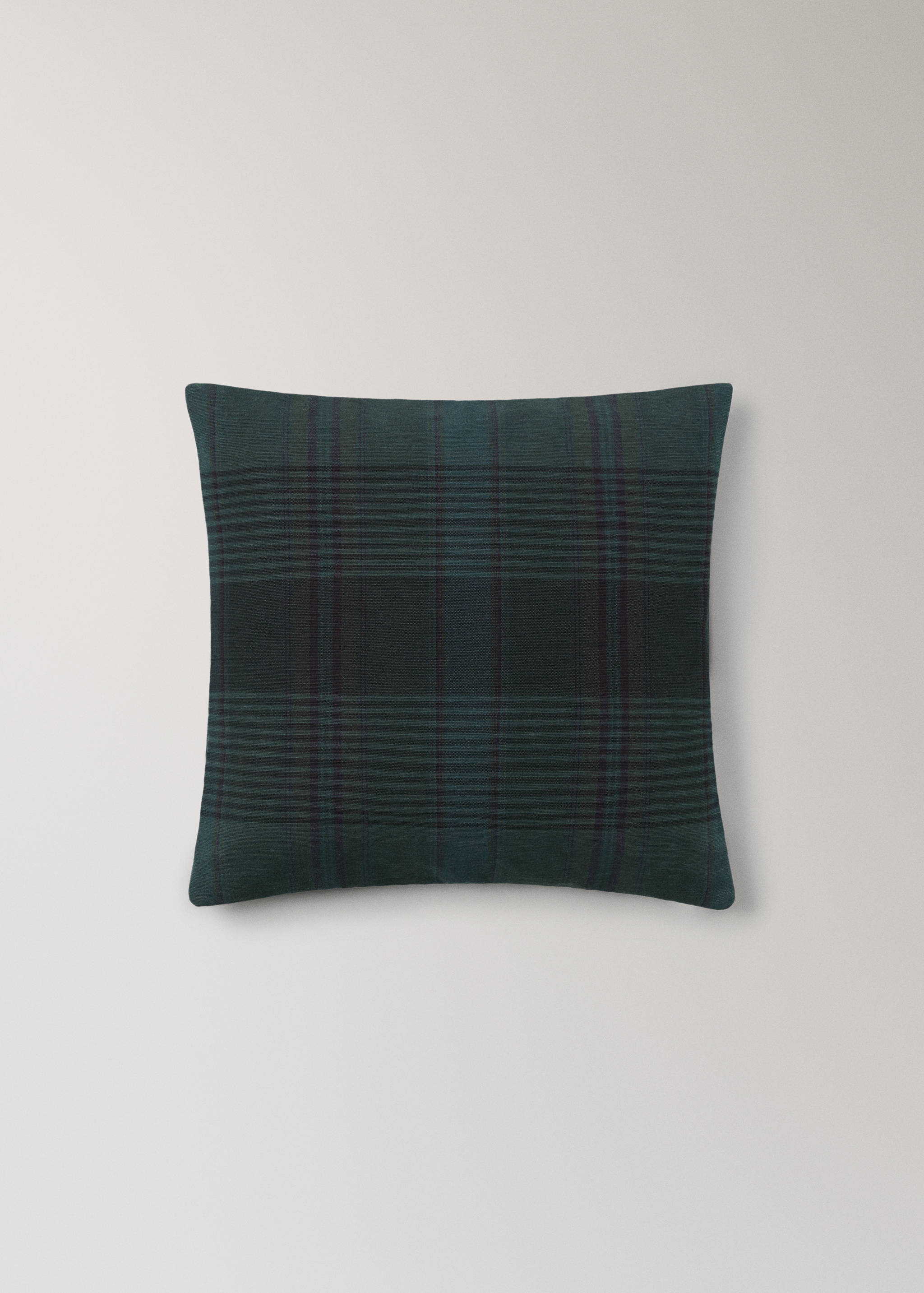 Overdyed check cushion cover 50x50cm - Details of the article 1